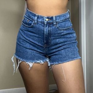 Super high rise mom jean shorts